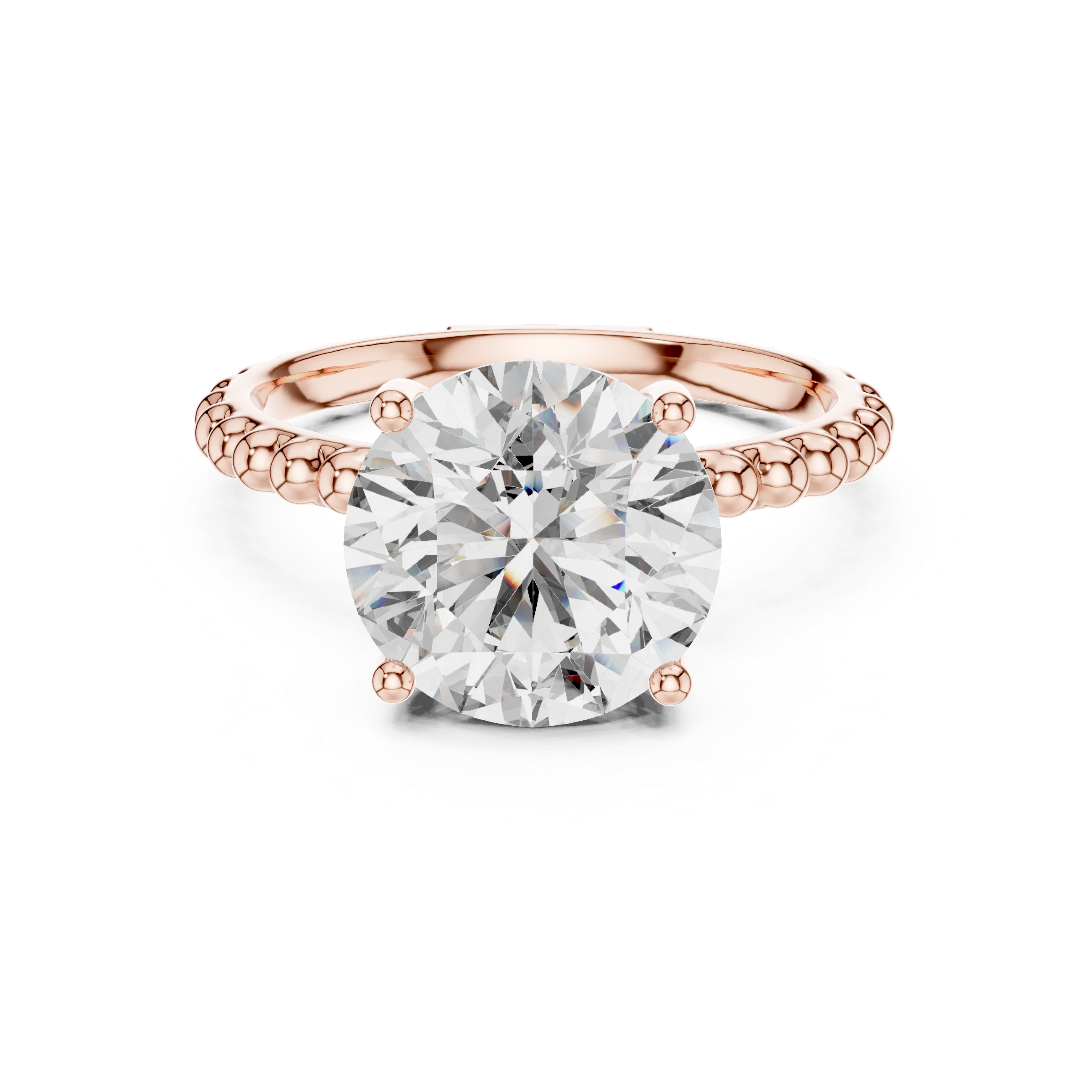 925 Silver Moissanite Solitaire Engagement Ring 14K Gold Plated
