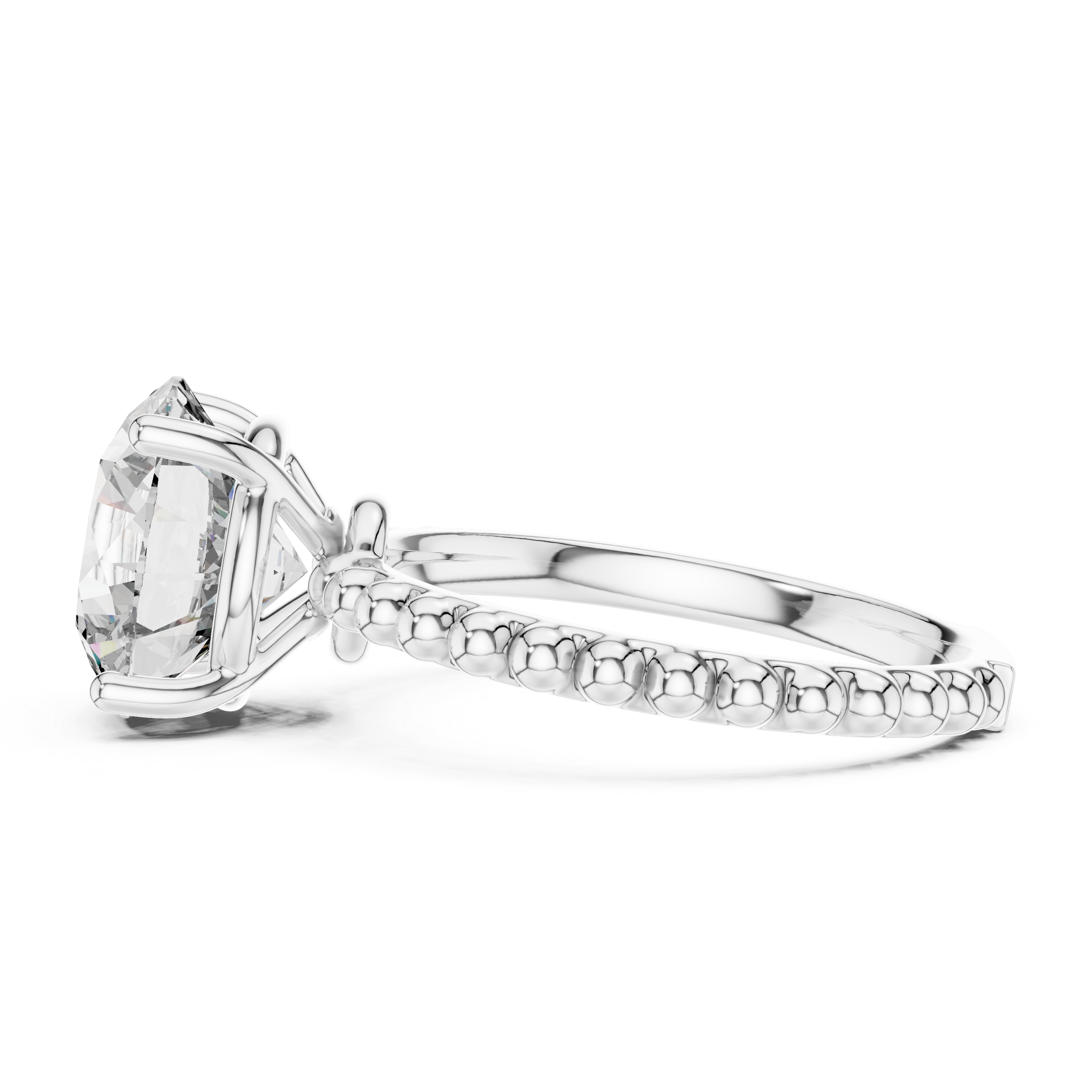 925 Silver Moissanite Solitaire Engagement Ring 14K Gold Plated