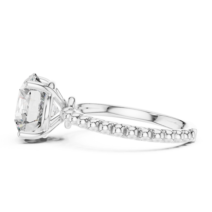 925 Silver Moissanite Solitaire Engagement Ring 14K Gold Plated