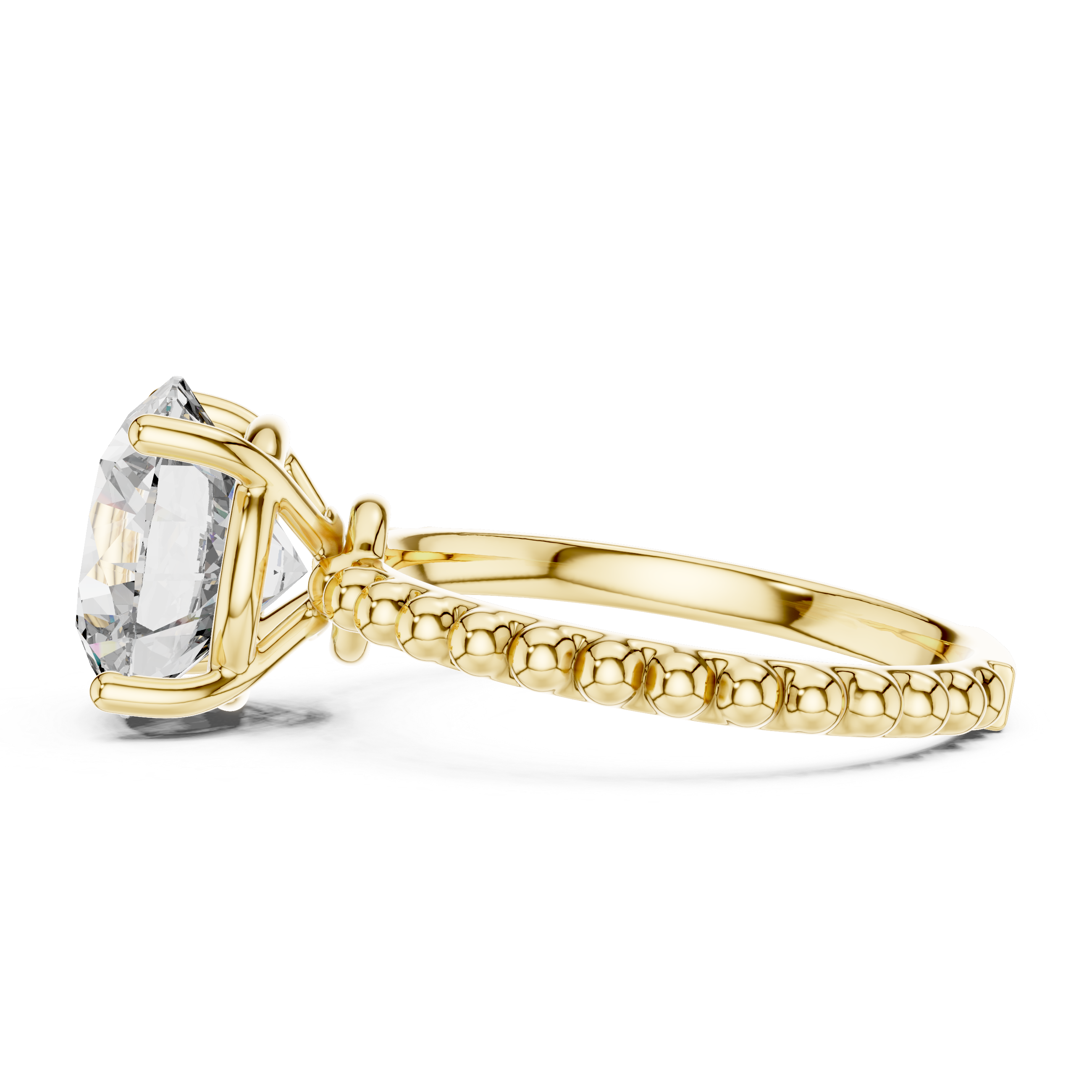 925 Silver Moissanite Solitaire Engagement Ring 14K Gold Plated