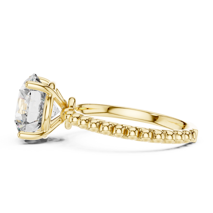 925 Silver Moissanite Solitaire Engagement Ring 14K Gold Plated
