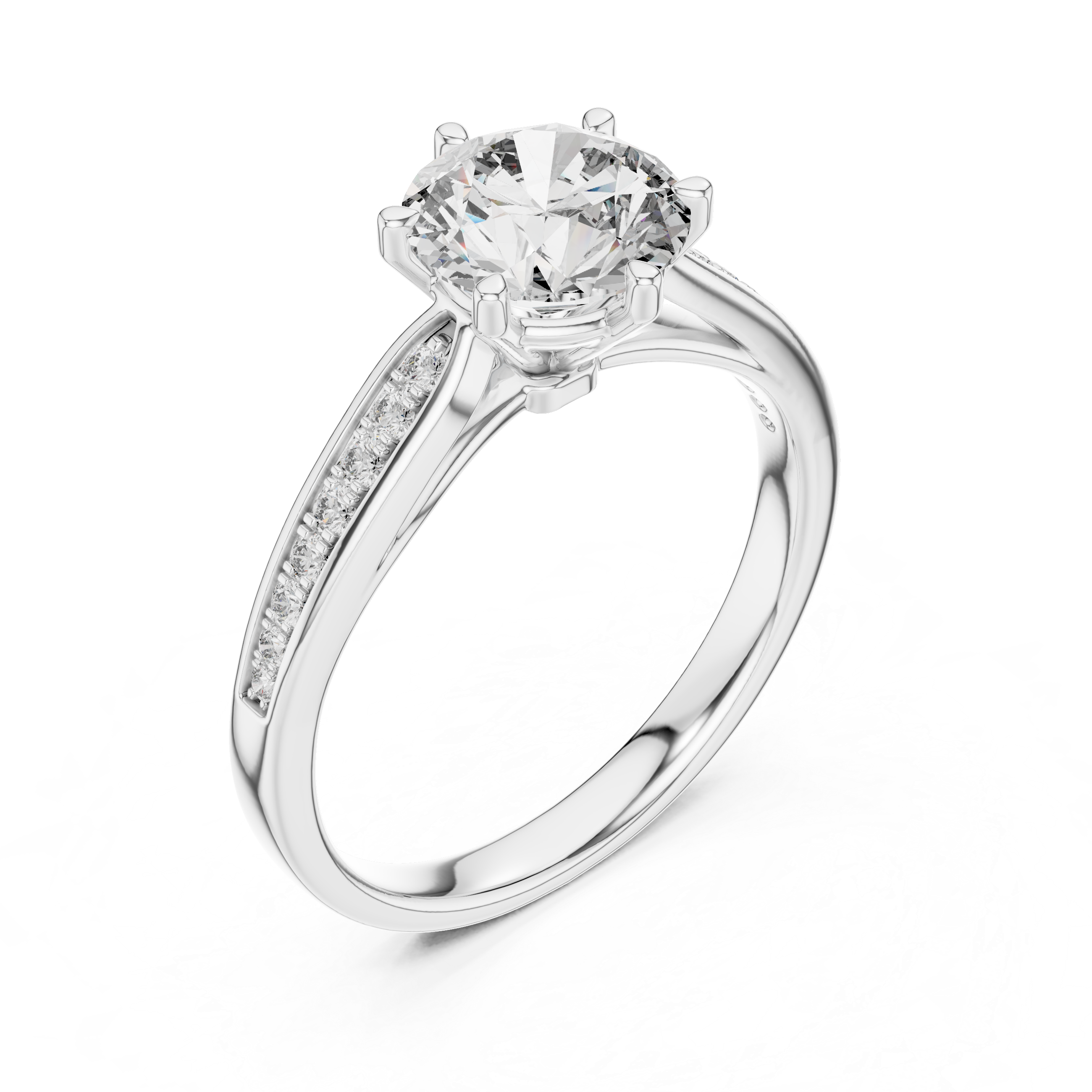 925 Silver Solitaire Round Moissanite Engagement Ring 14K Gold Plated