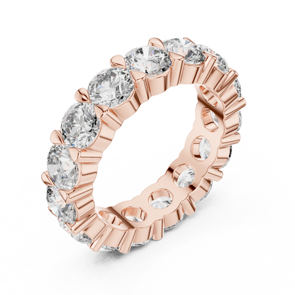 925 Silver Round Moissanite Full Eternity Wedding Band 14K Gold Plated