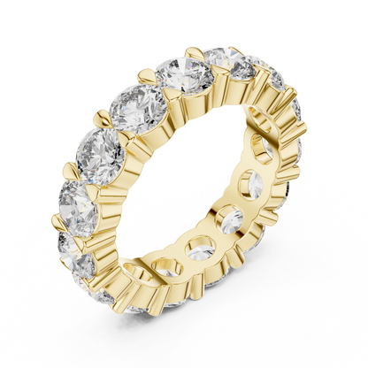 925 Silver Round Moissanite Full Eternity Wedding Band 14K Gold Plated