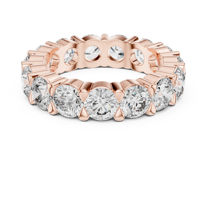 925 Silver Round Moissanite Full Eternity Wedding Band 14K Gold Plated