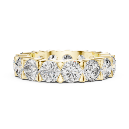 925 Silver Round Moissanite Full Eternity Wedding Band 14K Gold Plated