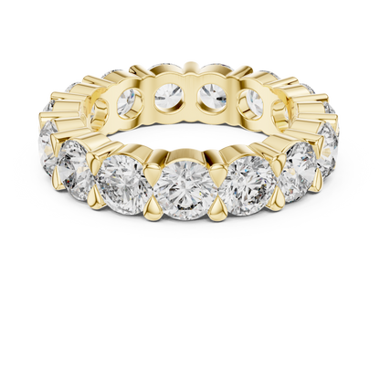 925 Silver Round Moissanite Full Eternity Wedding Band 14K Gold Plated