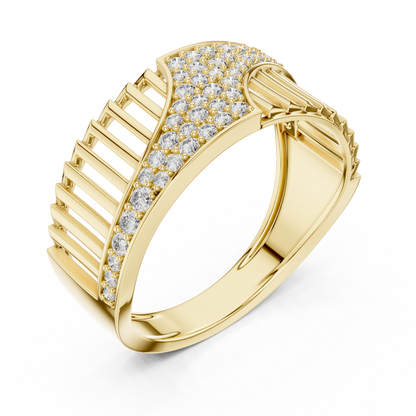 925 Silver Moissanite Geometric Fontvieille Men’s Ring 14k Gold Plated