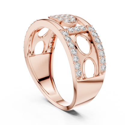 925 Silver Moissanite Oval Cluster Openwork Statement Men’s Ring 14k Gold Plated