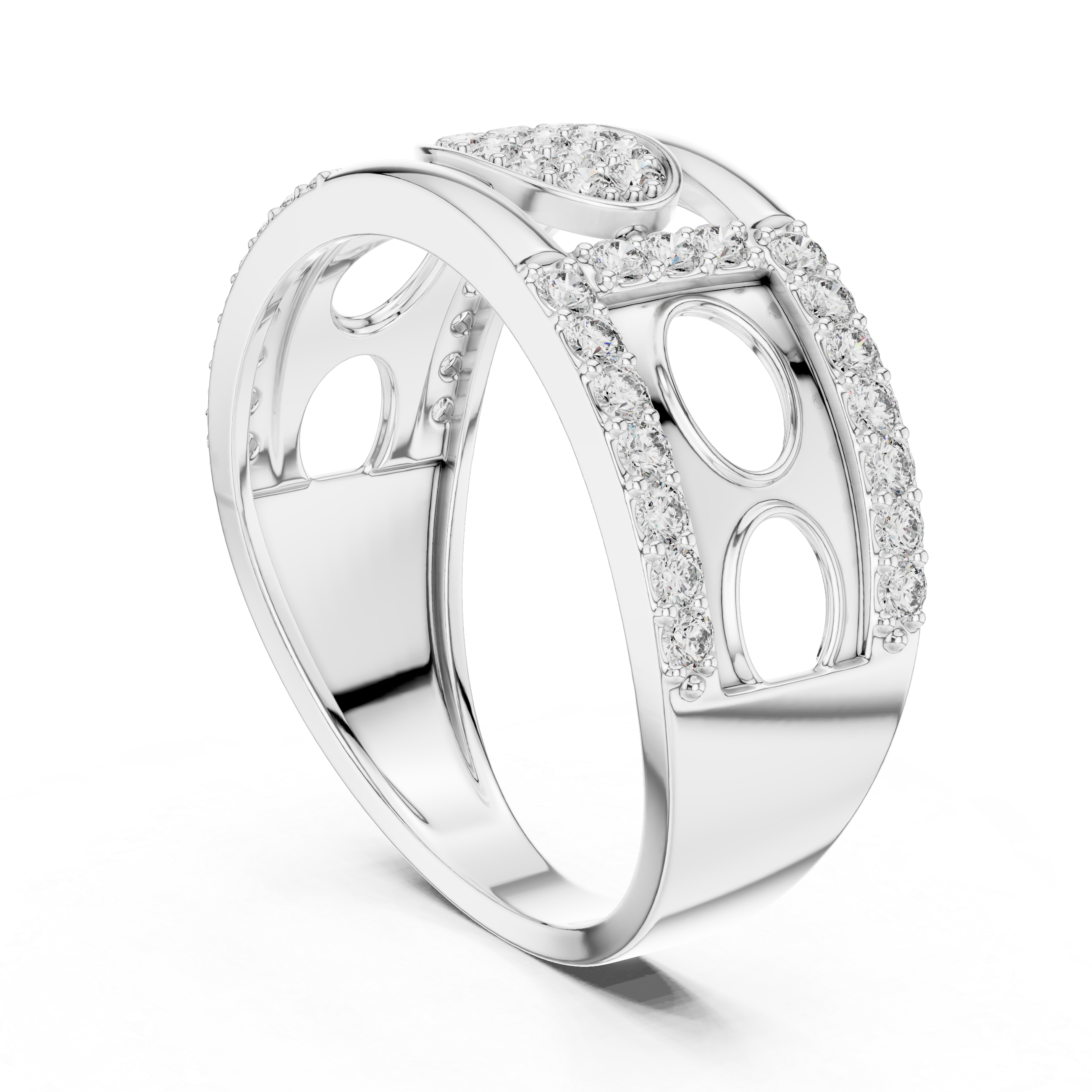 925 Silver Moissanite Oval Cluster Openwork Statement Men’s Ring 14k Gold Plated