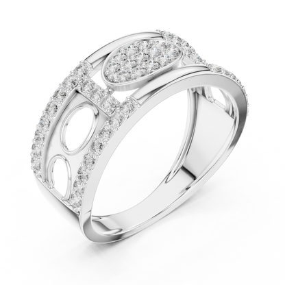 925 Silver Moissanite Oval Cluster Openwork Statement Men’s Ring 14k Gold Plated