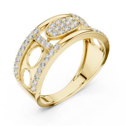 925 Silver Moissanite Oval Cluster Openwork Statement Men’s Ring 14k Gold Plated