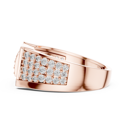 925 Silver Moissanite Geometric Slotted Cluster Statement Band 14k Gold Plated