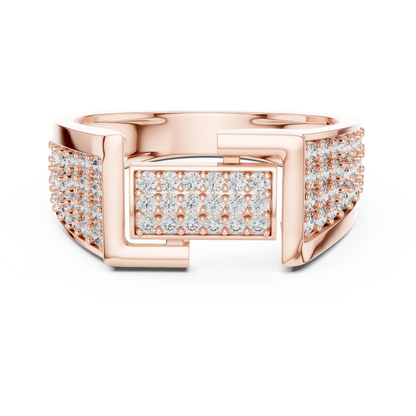 925 Silver Moissanite Geometric Slotted Cluster Statement Band 14k Gold Plated