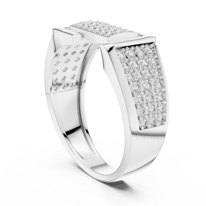 925 Silver Moissanite Geometric Slotted Cluster Statement Band 14k Gold Plated