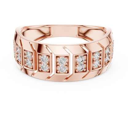 925 Silver Moissanite Classic Wide-Profile Bar Cluster Band 14k Gold Plated