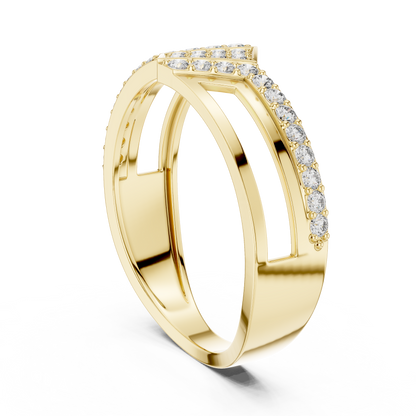 925 Silver Moissanite Rhombus Cluster Split-Shank Openwork Mens Ring 14k Gold Plated