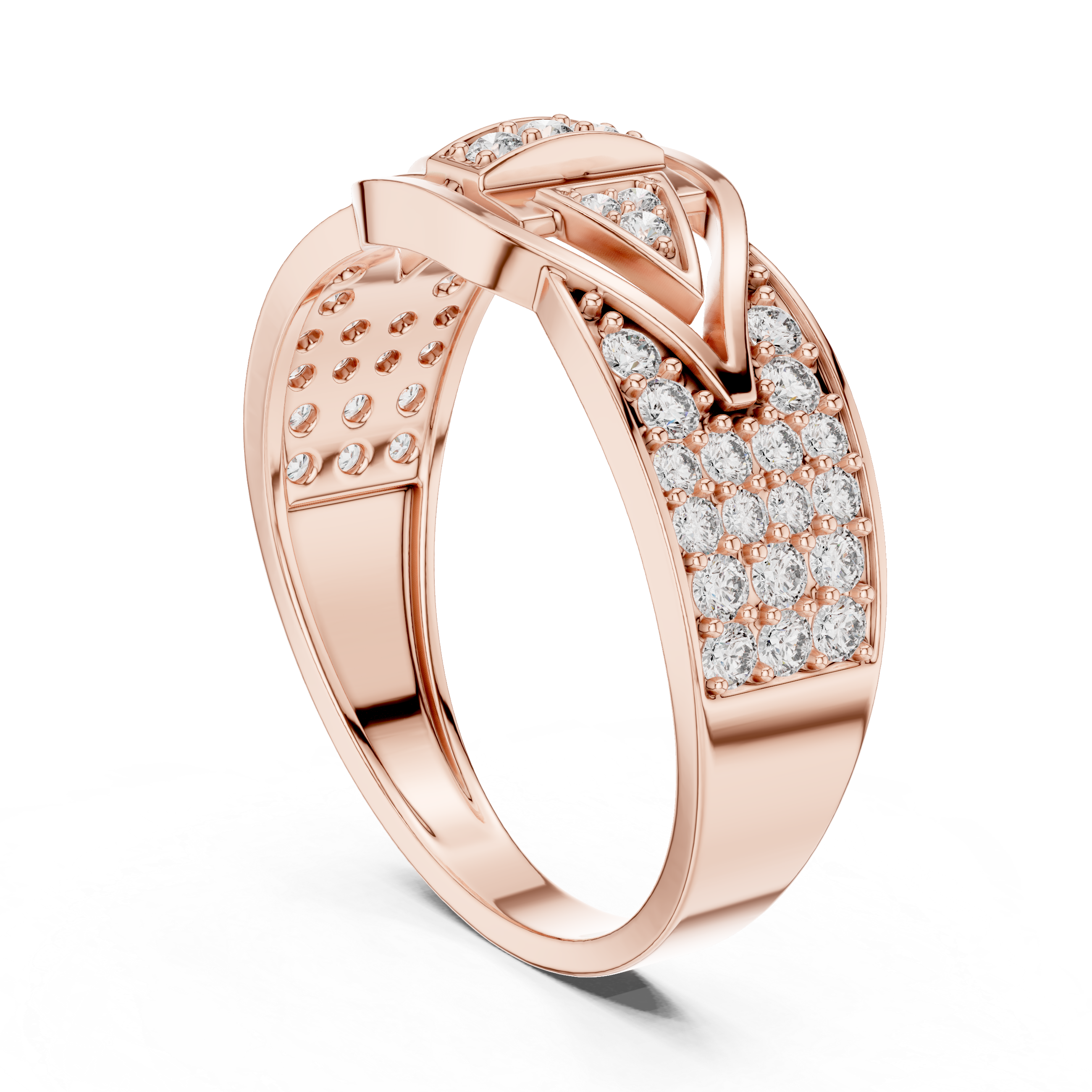 925 Silver Moissanite Men's Geometric Art Deco 14k Gold Plated