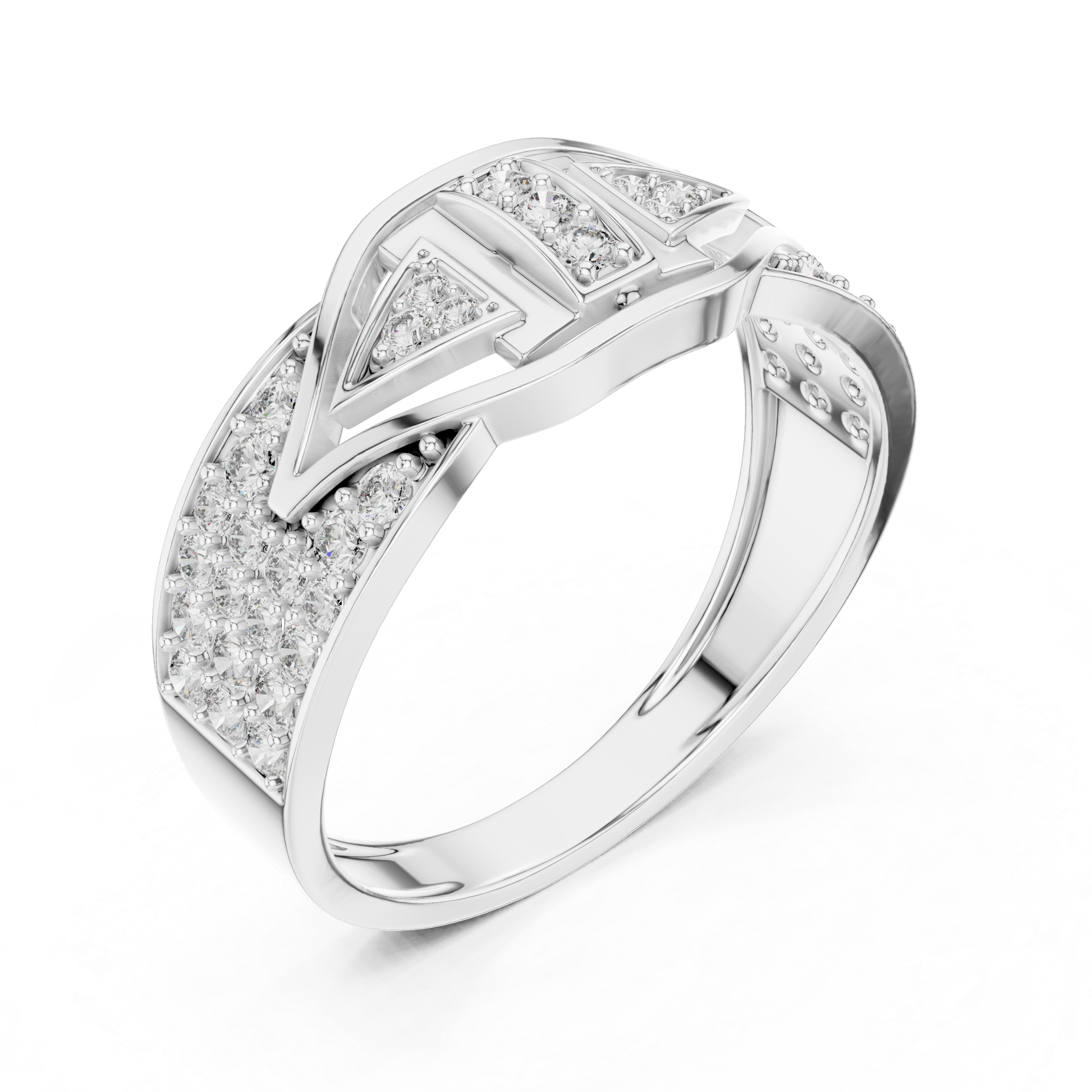 925 Silver Moissanite Men's Geometric Art Deco 14k Gold Plated