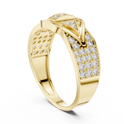 925 Silver Moissanite Men's Geometric Art Deco 14k Gold Plated
