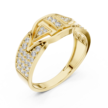925 Silver Moissanite Men's Geometric Art Deco 14k Gold Plated