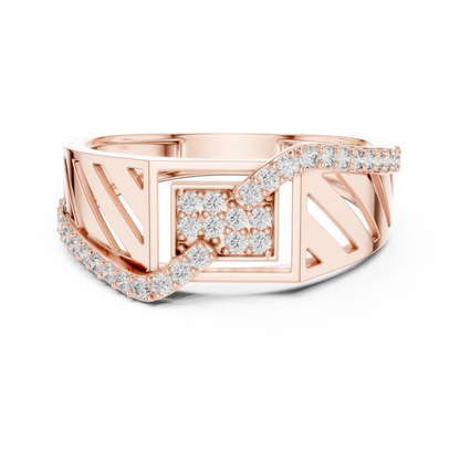 925 Silver Moissanite Heritage Cross-Flow Geometric Band 14k Gold Plated
