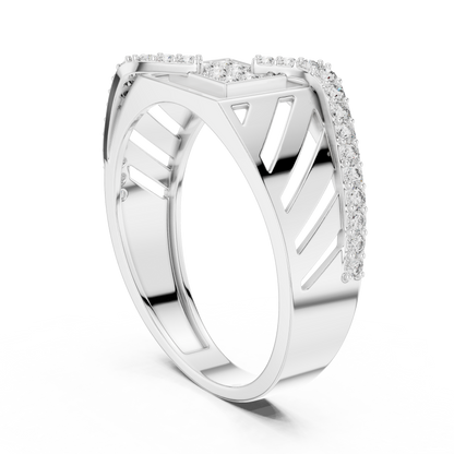 925 Silver Moissanite Heritage Cross-Flow Geometric Band 14k Gold Plated