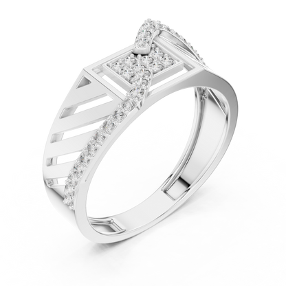 925 Silver Moissanite Heritage Cross-Flow Geometric Band 14k Gold Plated