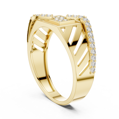 925 Silver Moissanite Heritage Cross-Flow Geometric Band 14k Gold Plated