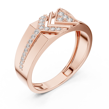 925 Silver Moissanite Arrow Edge Geometric Chevron Band 14k Gold Plated