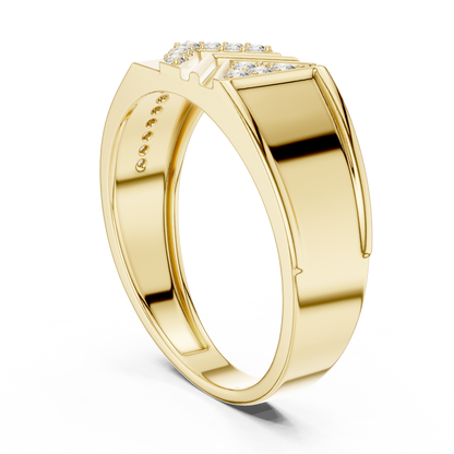 925 Silver Moissanite Arrow Edge Geometric Chevron Band 14k Gold Plated