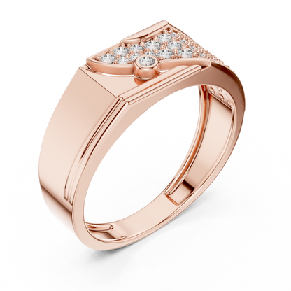 925 Silver Moissanite Asymmetrical Pavé Diagonal Band 14k Gold Plated