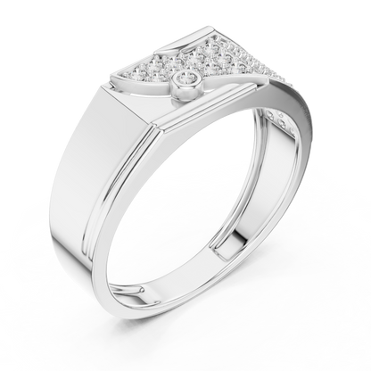 925 Silver Moissanite Asymmetrical Pavé Diagonal Band 14k Gold Plated