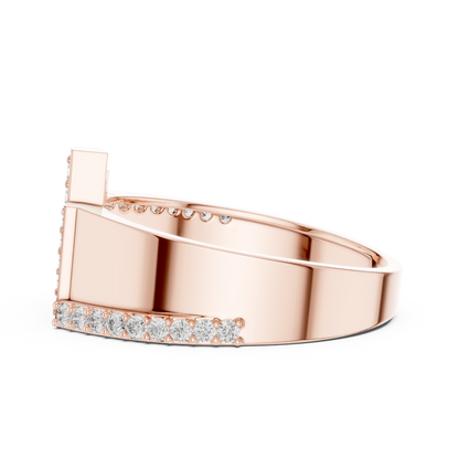 925 Silver Moissanite Skyline Pillar Band 14k Gold Plated