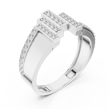 925 Silver Moissanite Skyline Pillar Band 14k Gold Plated