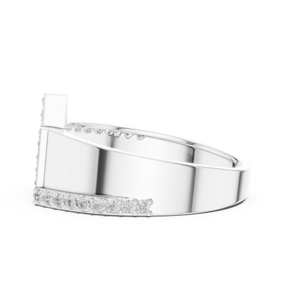 925 Silver Moissanite Skyline Pillar Band 14k Gold Plated