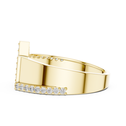 925 Silver Moissanite Skyline Pillar Band 14k Gold Plated