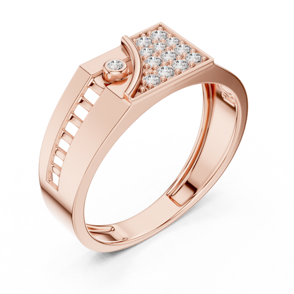 925 Silver Moissanite Apex Shield Band 14k Gold Plated