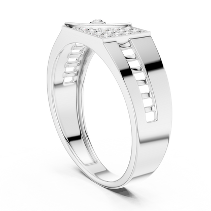 925 Silver Moissanite Apex Shield Band 14k Gold Plated