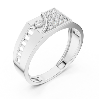 925 Silver Moissanite Apex Shield Band 14k Gold Plated