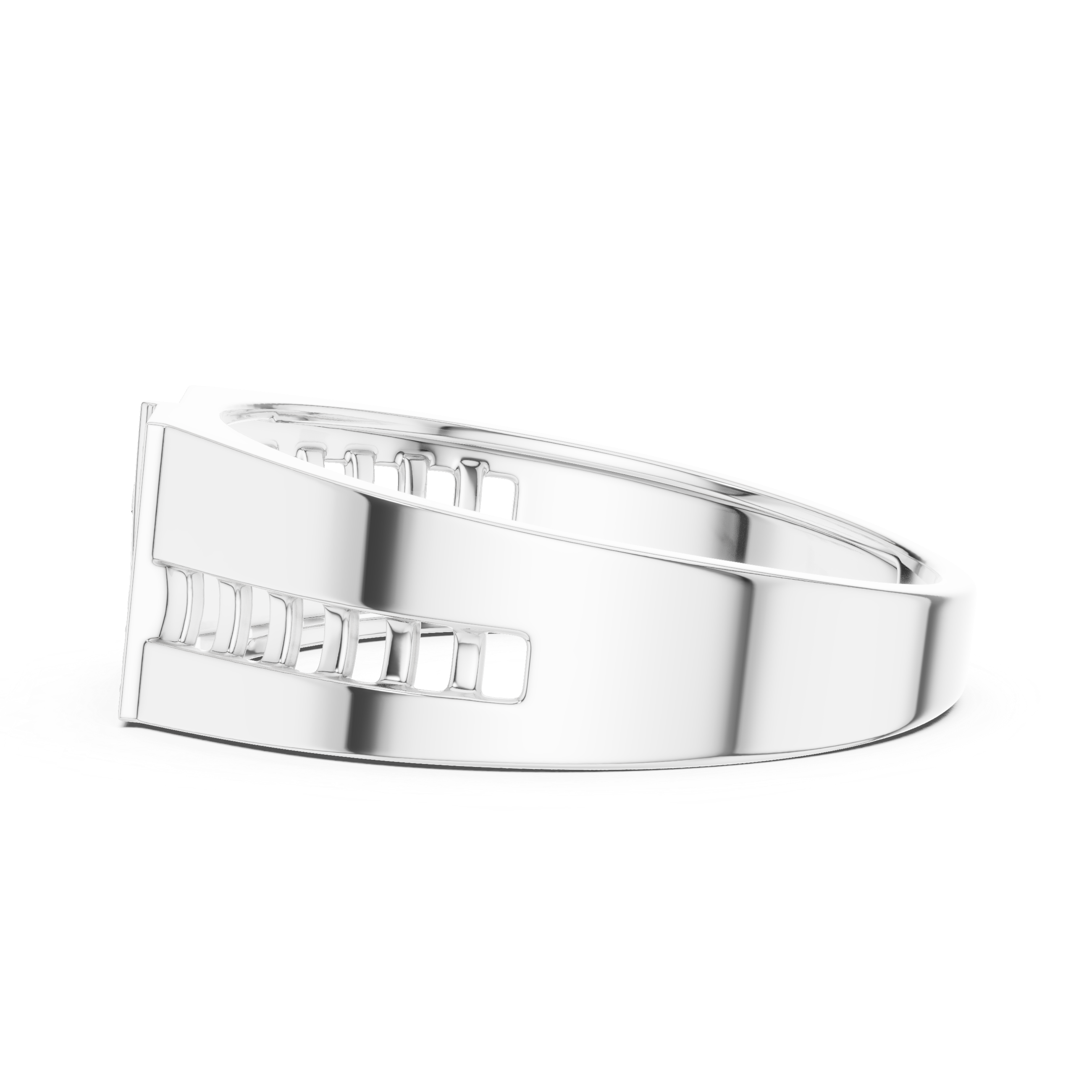 925 Silver Moissanite Apex Shield Band 14k Gold Plated