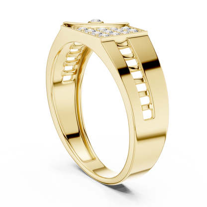 925 Silver Moissanite Apex Shield Band 14k Gold Plated