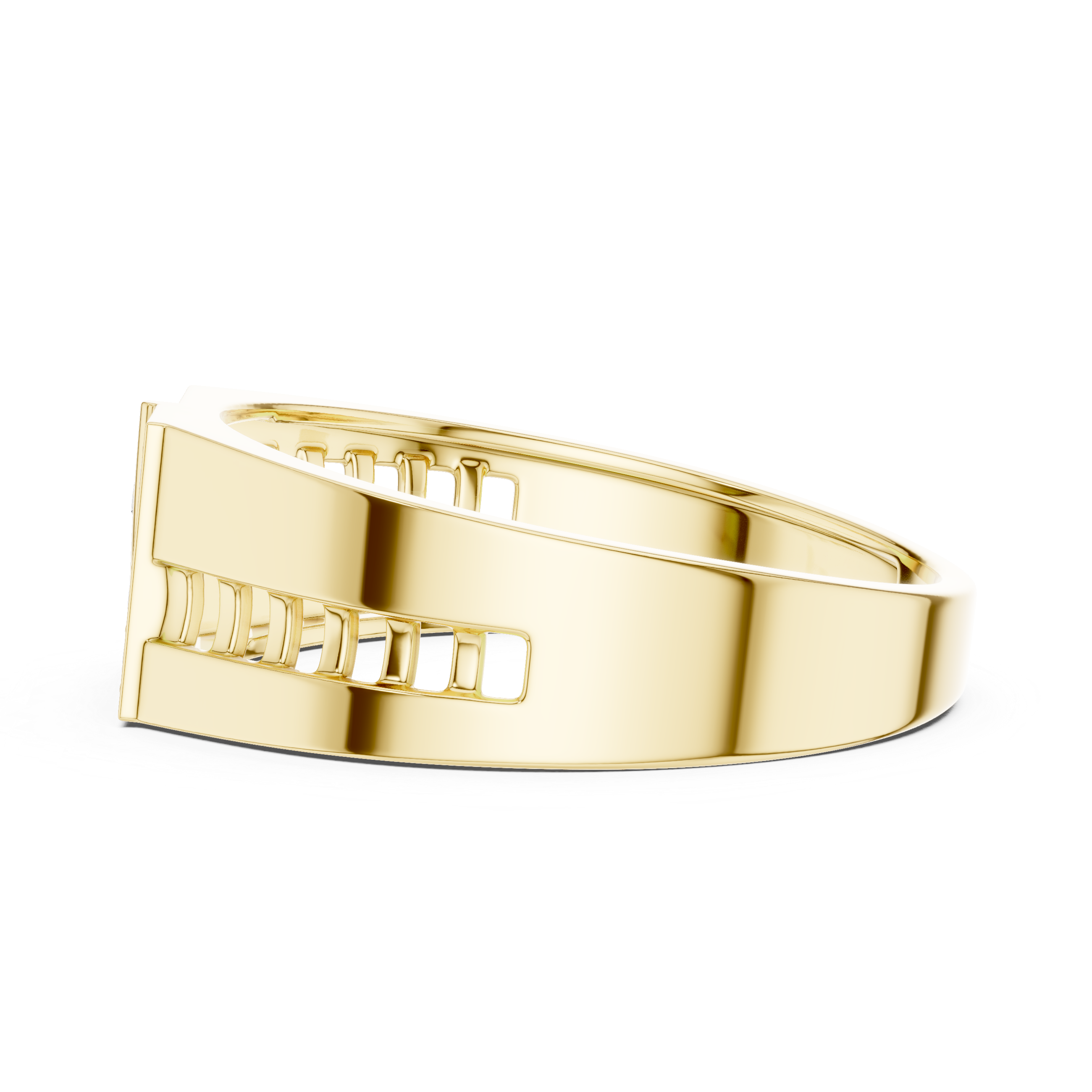 925 Silver Moissanite Apex Shield Band 14k Gold Plated