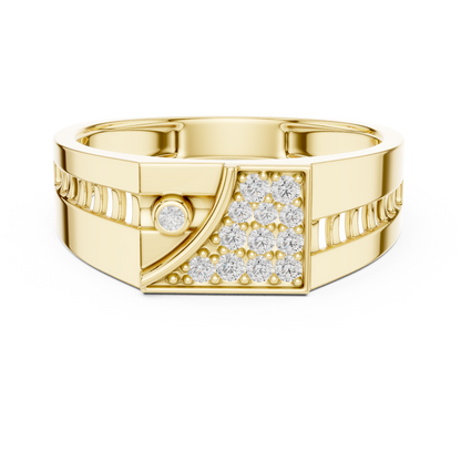 925 Silver Moissanite Apex Shield Band 14k Gold Plated