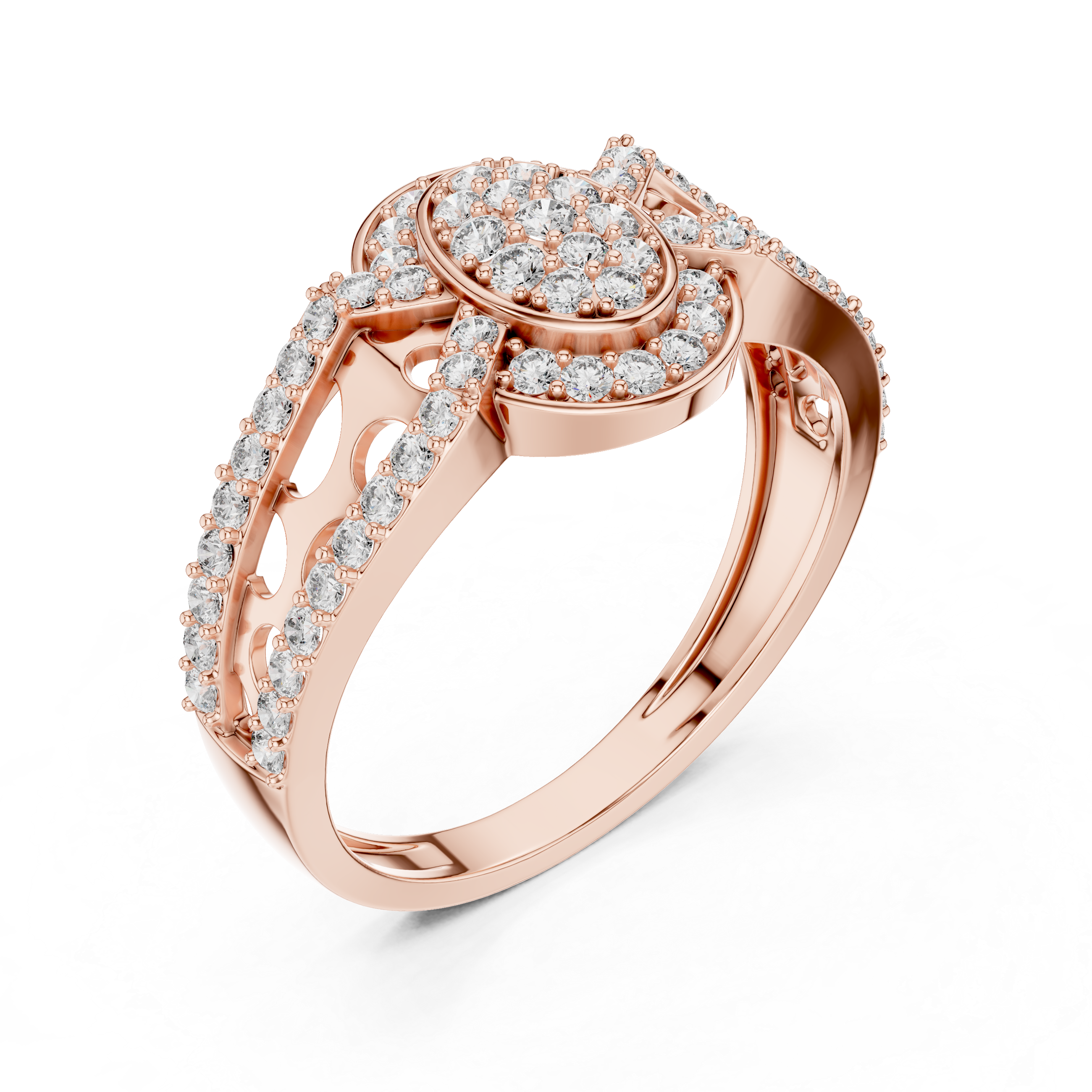 925 Silver Moissanite Geometric Triangle Ring 14k Gold Plated