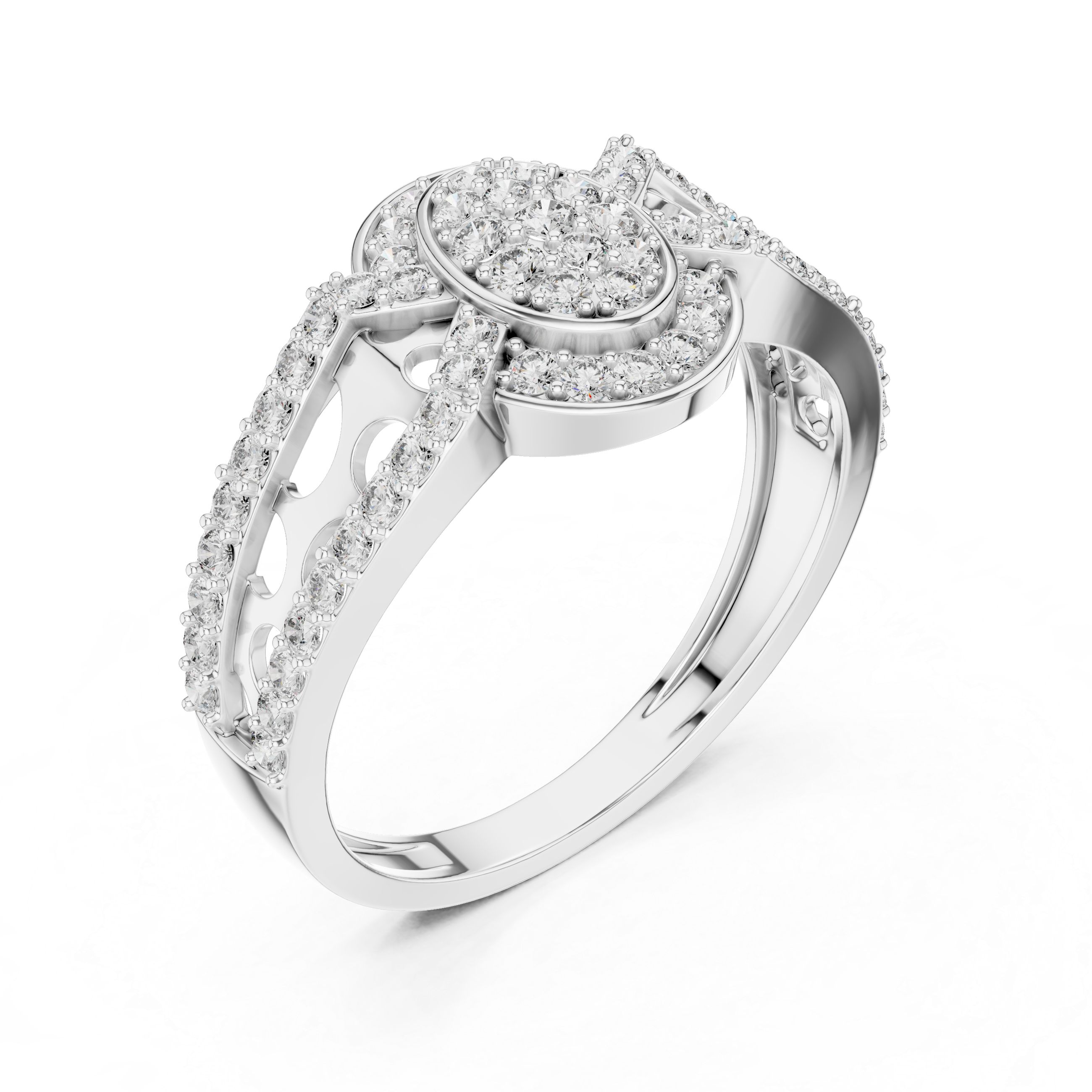 925 Silver Moissanite Geometric Triangle Ring 14k Gold Plated