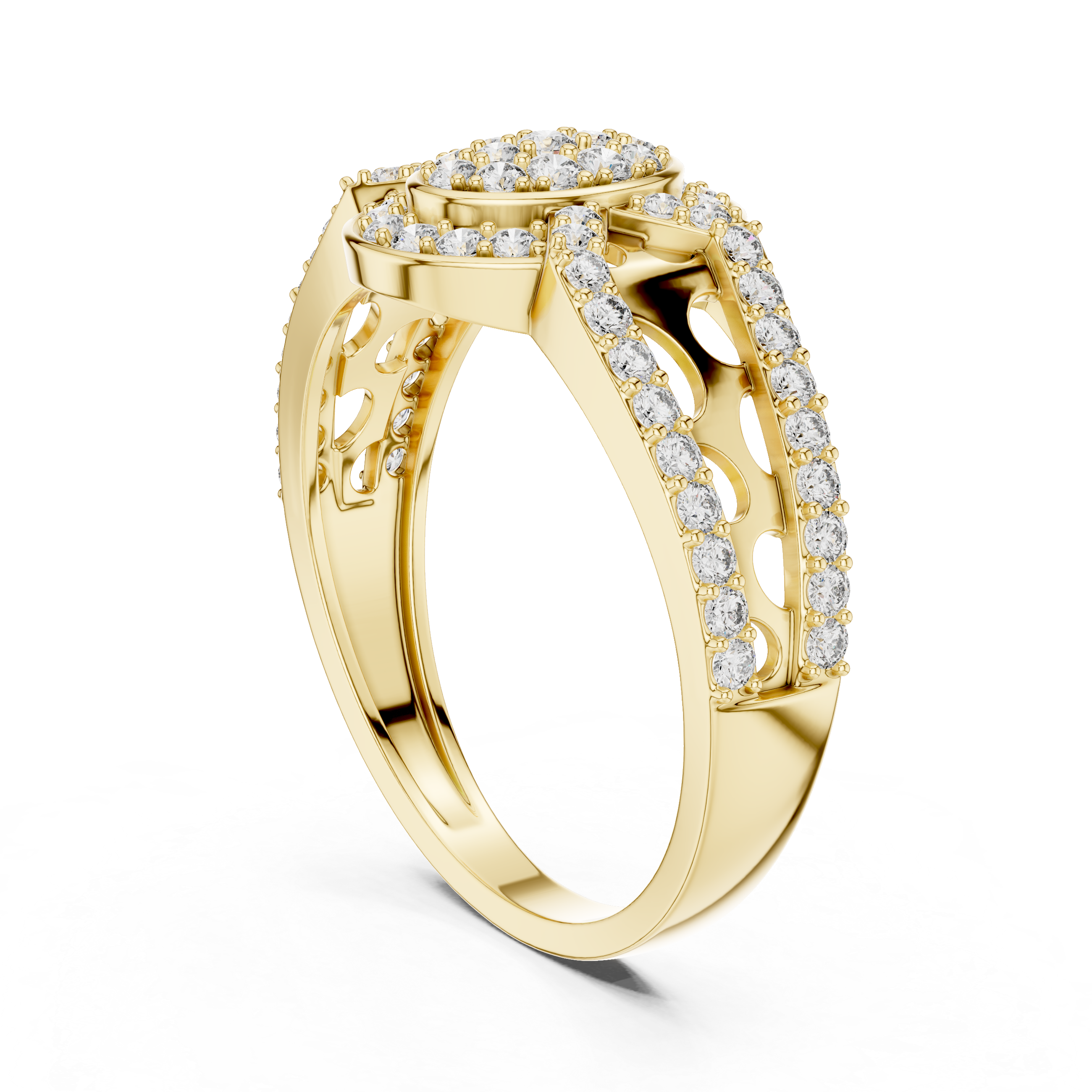 925 Silver Moissanite Geometric Triangle Ring 14k Gold Plated