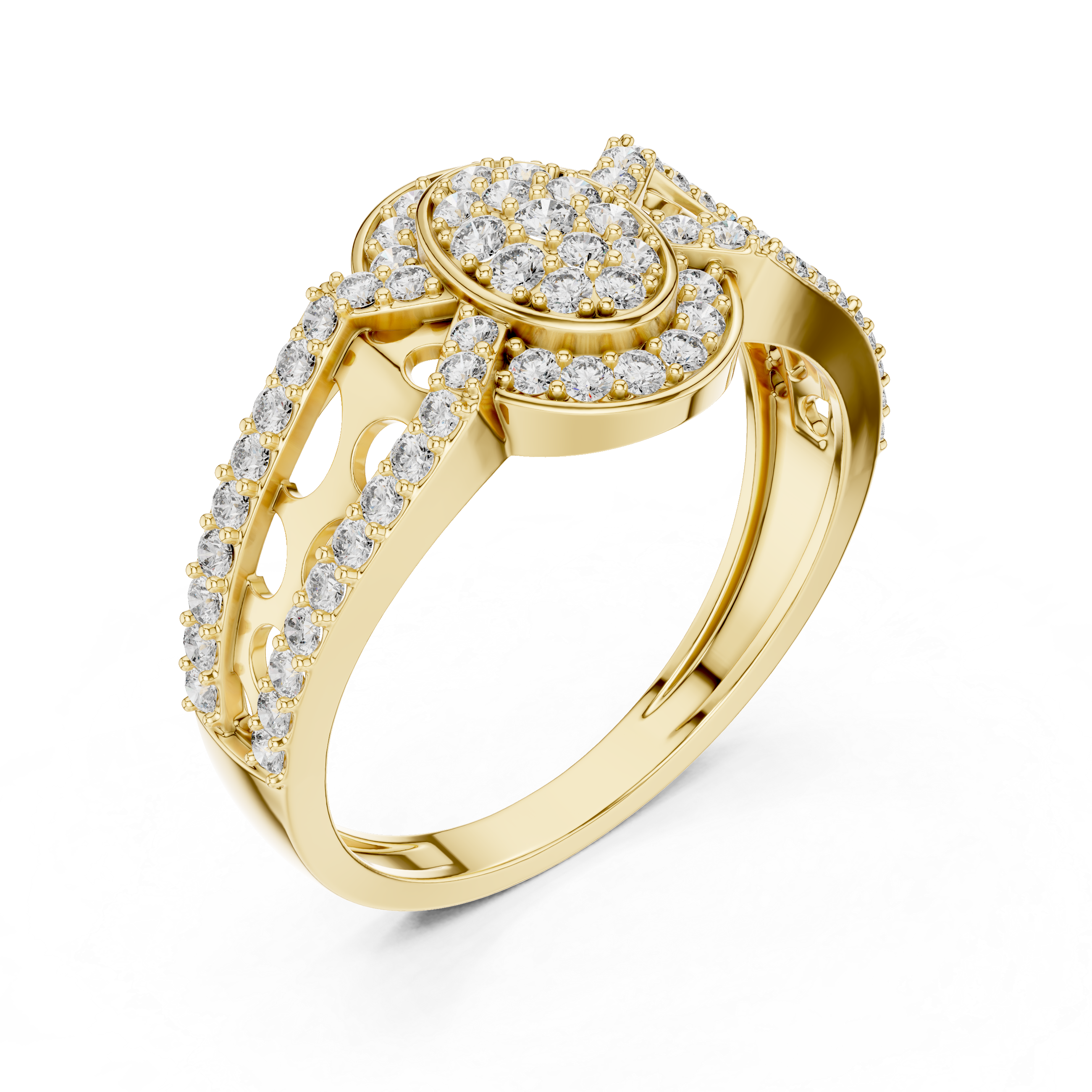 925 Silver Moissanite Geometric Triangle Ring 14k Gold Plated