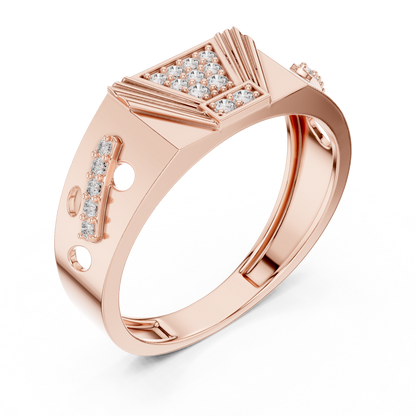 925 Silver Moissanite vintage Art Deco Silhouette Mens Ring