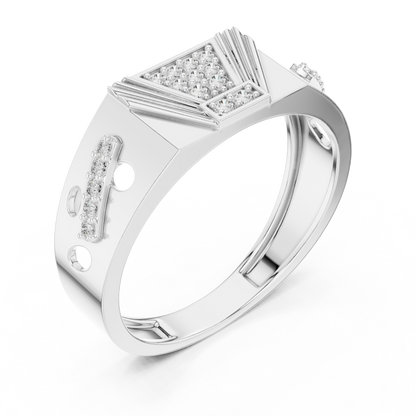 925 Silver Moissanite vintage Art Deco Silhouette Mens Ring